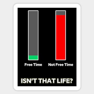 Free Time vs Not Free Time Life Lesson Motivation Inspiration Sticker